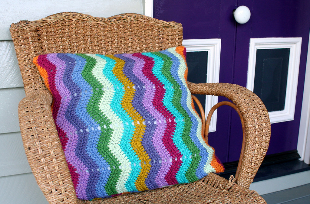 new ripple cushion made with dyed organic cotton yarn from… Flickr