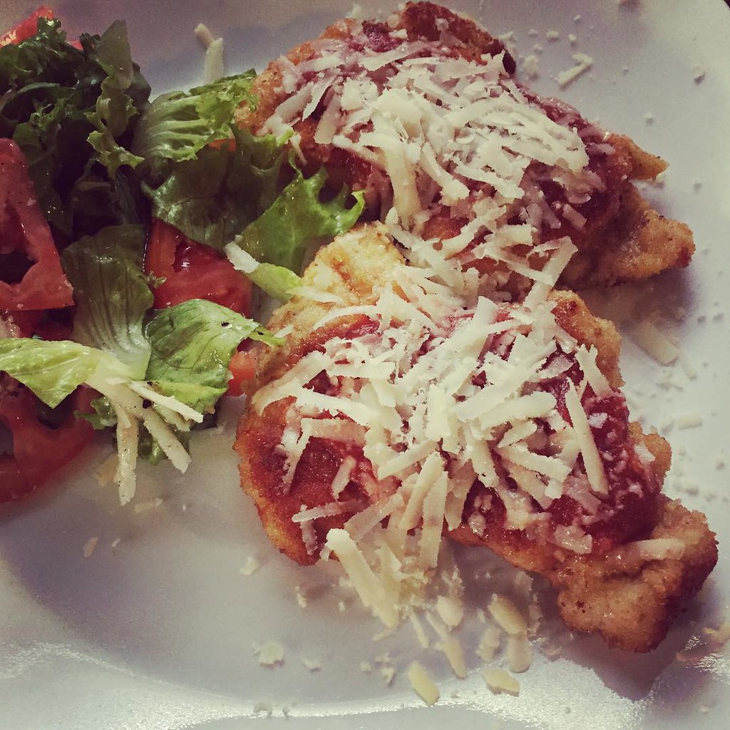 homemade chicken parmesan topped with Mrs. Picarella's pas… Flickr