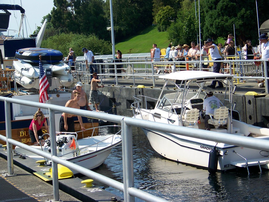 Ballard locks Seattle Boats lining up waiting to go from L… Flickr