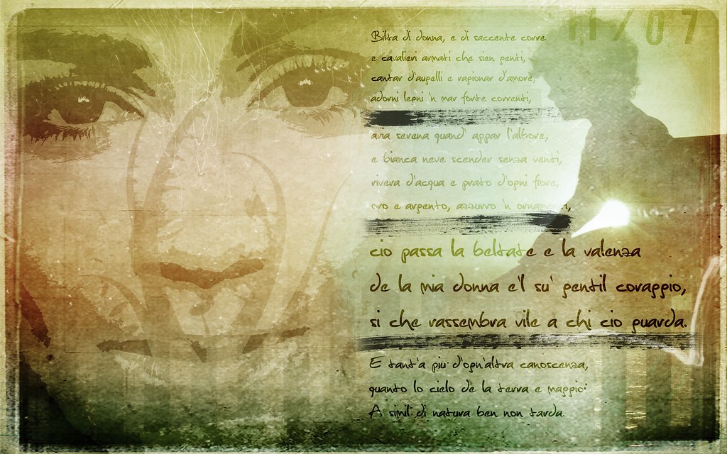 Guido Cavalcanti Bilta di donna, e di saccente core, e cav… Flickr