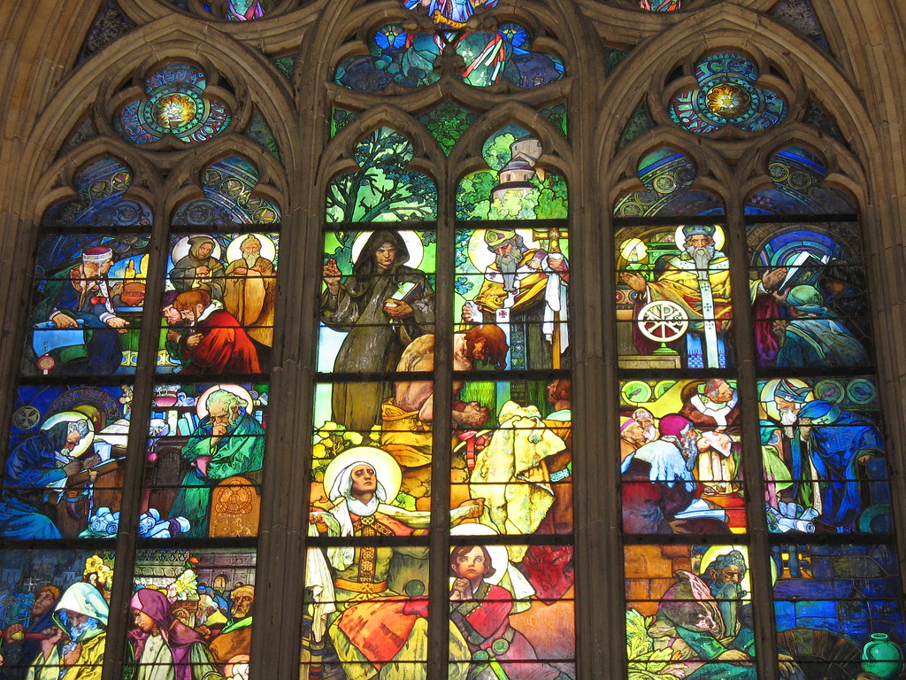 Alphonse Mucha Stained Glass St. Vitus Cathedral, Prague… Flickr