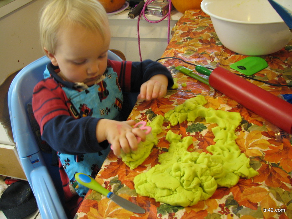 Playdough time! Homemade playdough (flour, water and kool… Flickr