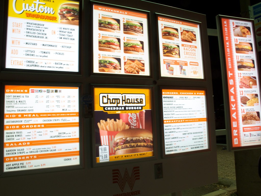 Whataburger Drivethru menu Bryan Flickr