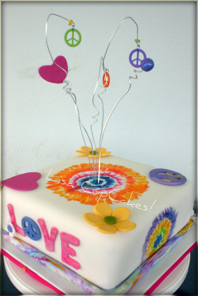 Peace And Love Birthday Cake Peace & Love Cake lisacupcakes Flickr