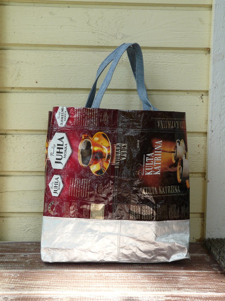 Bag made of old coffee bags I've asked my friends to save … Flickr