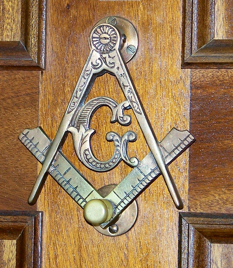 Masonic door knocker Not just decorative, but functional; … Flickr