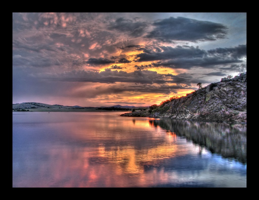 Lake Elmer Thomas Sunset, Oklahoma Be sure to click on the… Flickr