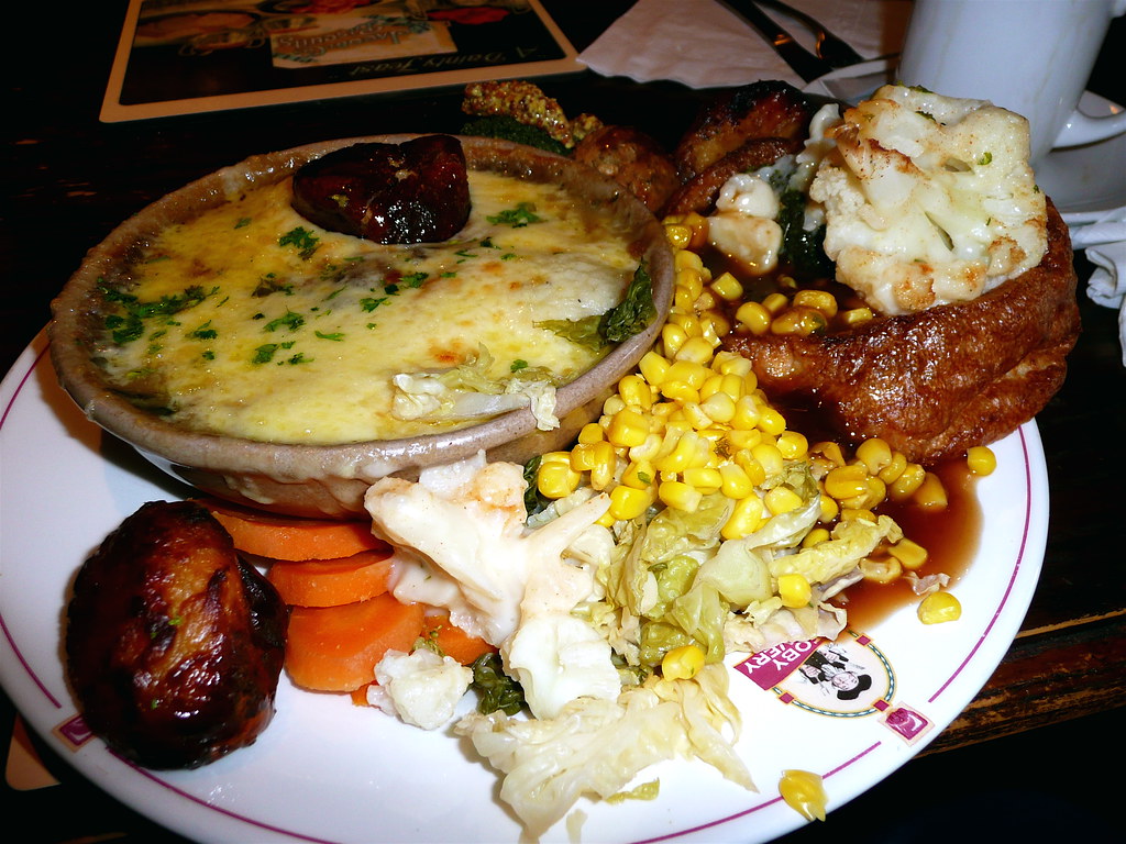 Lunch at Toby Carvery Vegetarian lasagne and assorted vege… Flickr