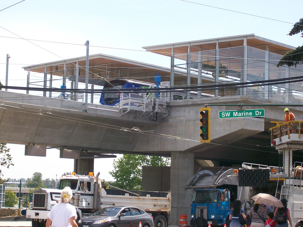 Marine Drive station with train Looking south towards the … Flickr