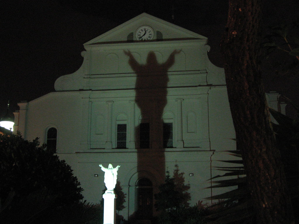 Back of St. Louis Cathedral with Shadow of Statue of Jesus… Flickr