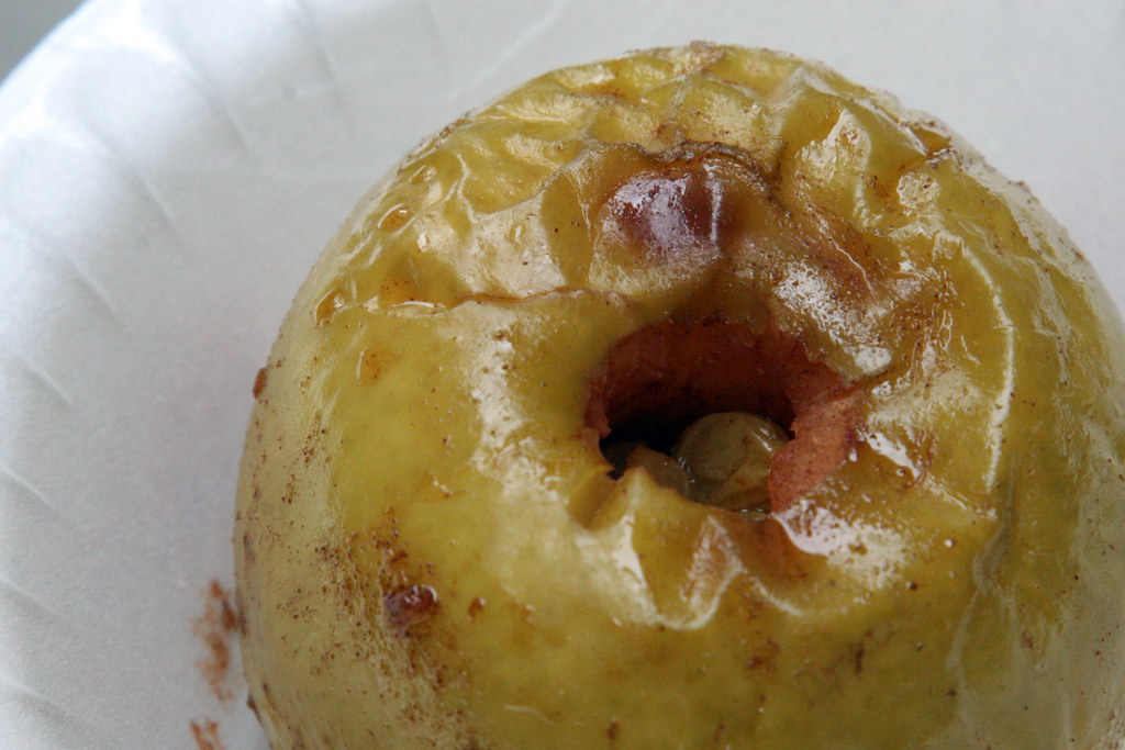 A baked Granny Smith apple at the Rock the Block street fa… Flickr