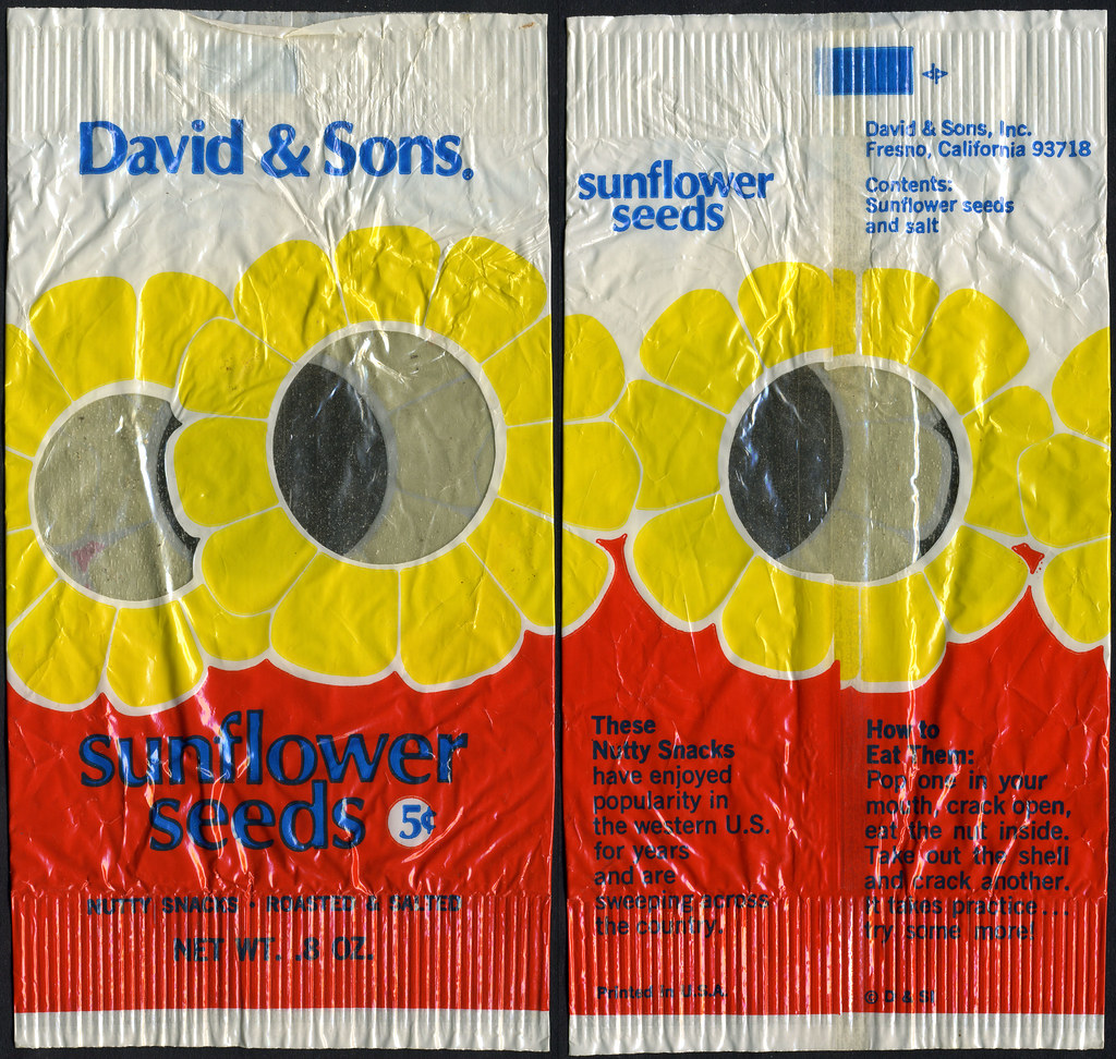 David & Sons Sunflower Seeds 5cent package 1970's Flickr