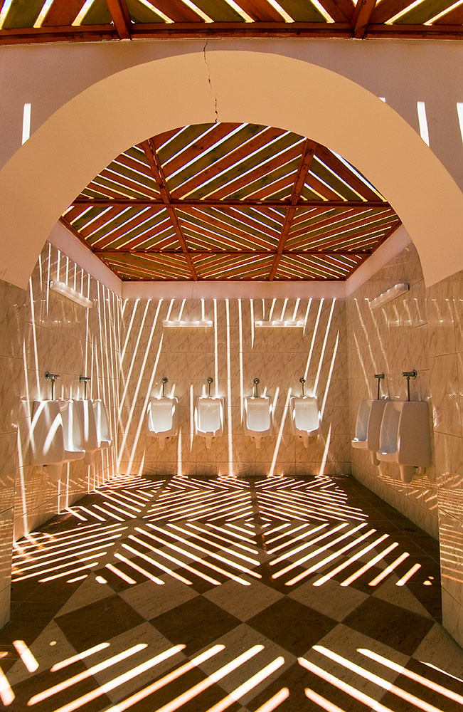 Egypt. The bathroom of a bar in the middle of the Eastern Desert. An