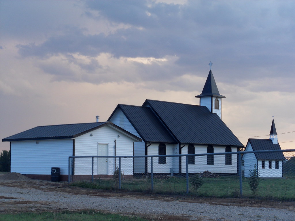 Church against sunset and clouds, Neilburg, Saskatchewan, … Flickr