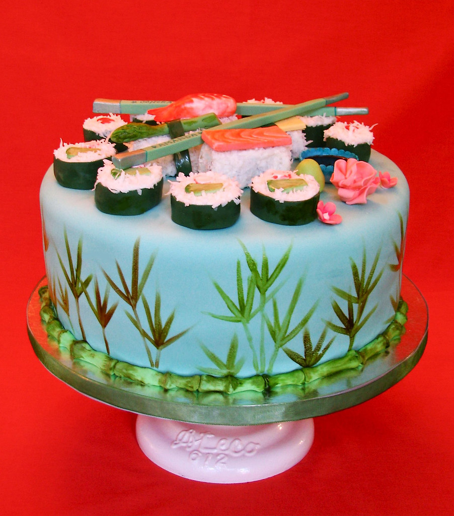 Sushi Cake III BCA003 12" sushi cake. 5" high red velvet c… Flickr