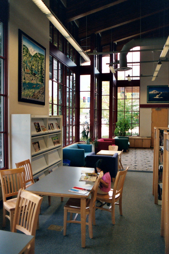 Issaquah Library Children's seating area and an actual chi… Flickr