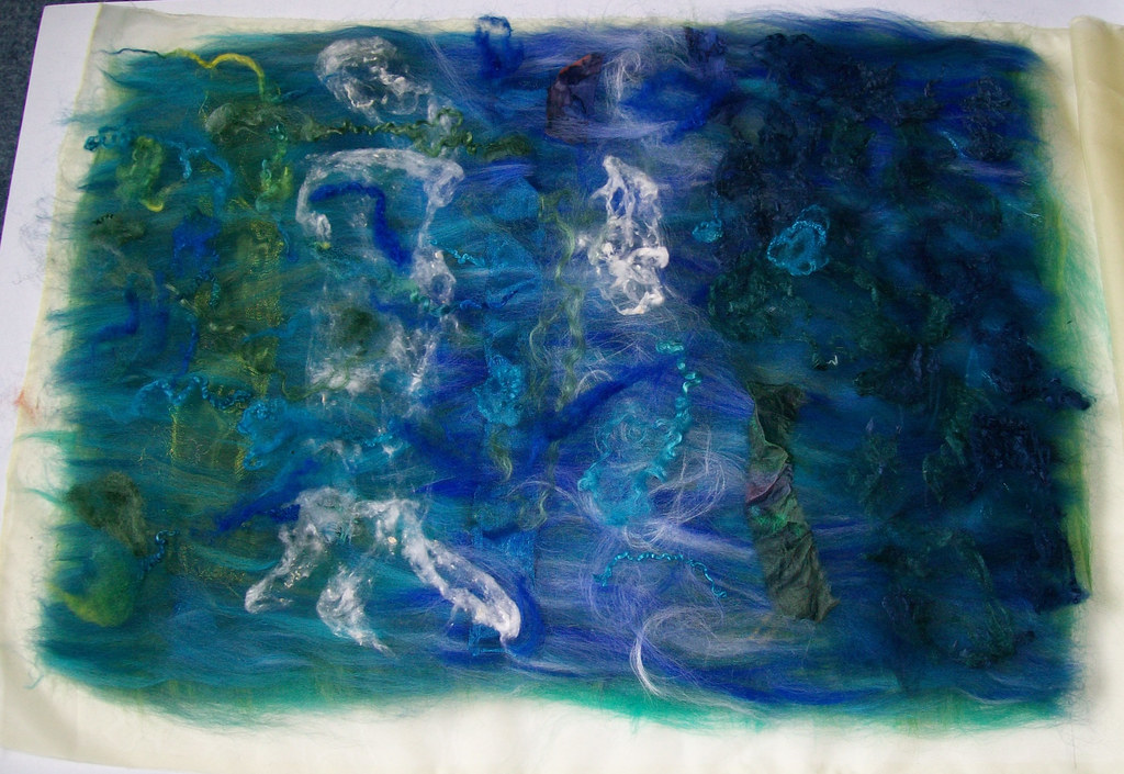 Top Layer A layer of blended blues and greens merino tops … Flickr