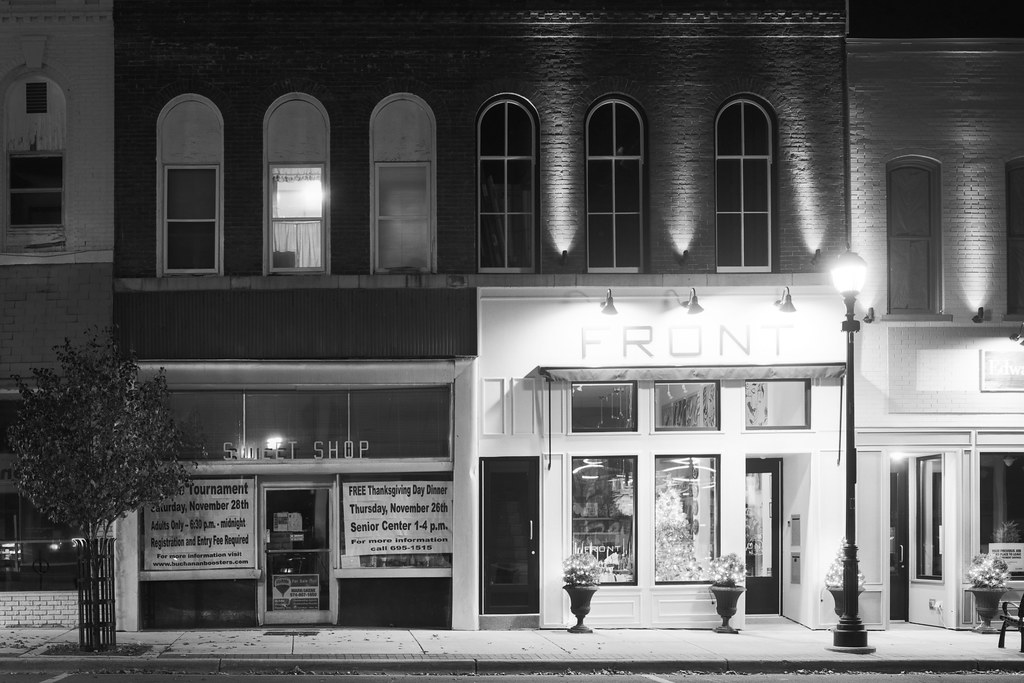 Shops Store fronts at night in Buchanan, Michigan. I used … Flickr