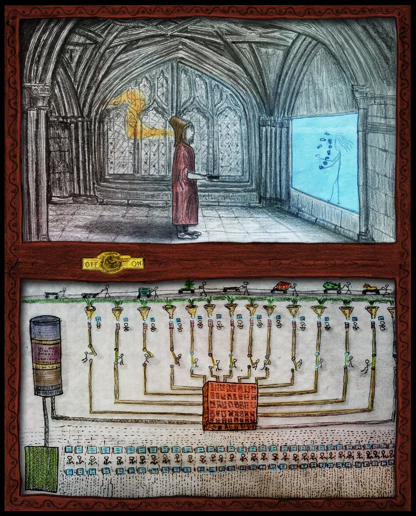 The machine Moleskine pencil sketch colored in … Flickr