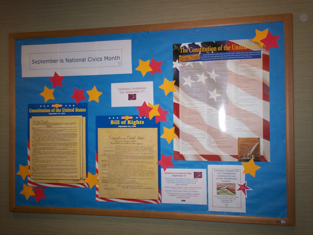 Civics month and Constitution Day bulletin board Cynthia_Rockford