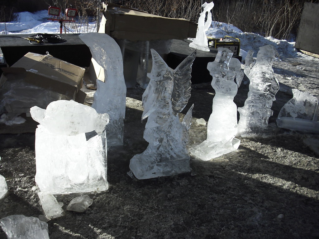 Ice sculptures melting in the morning Arriving at the zoo … Flickr