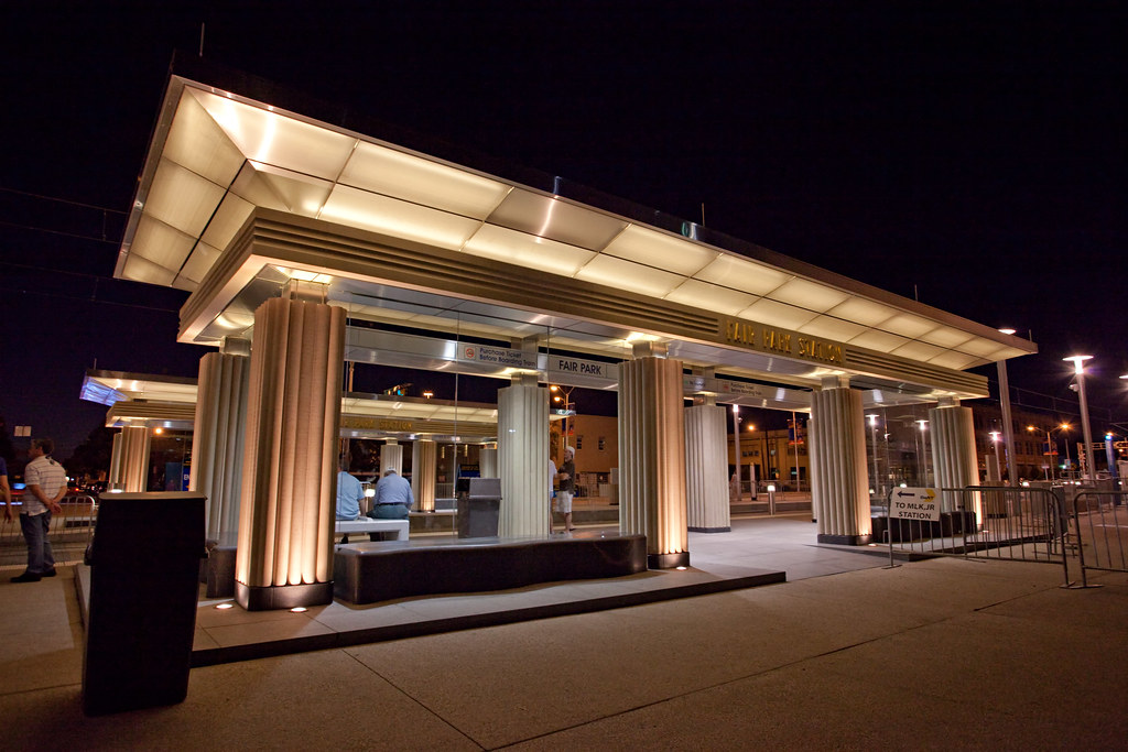 DART light rail Fair Park Station, TX State Fair, 2009 Flickr