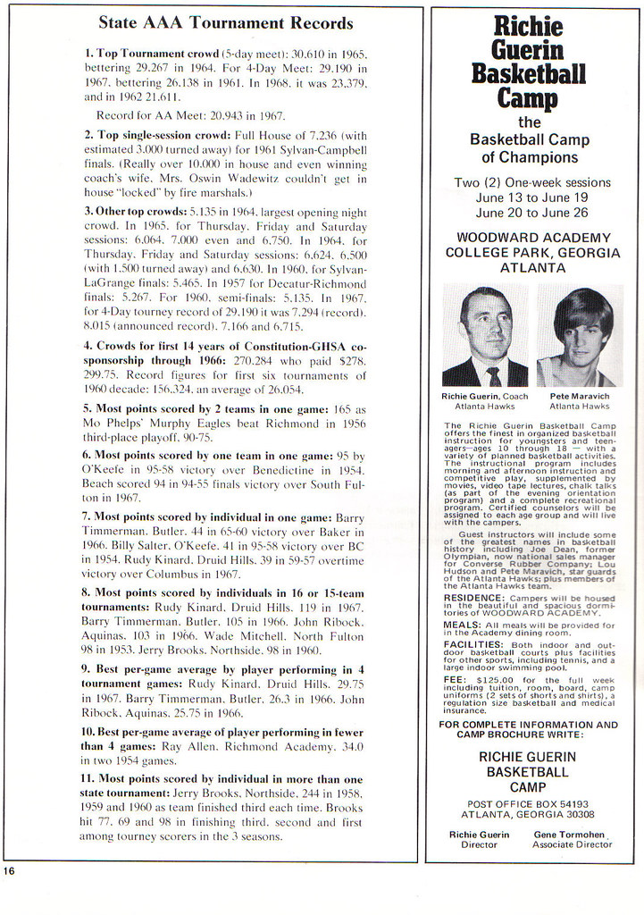 16 Records, Richie Guerin Basketball Camp GHSBP Flickr