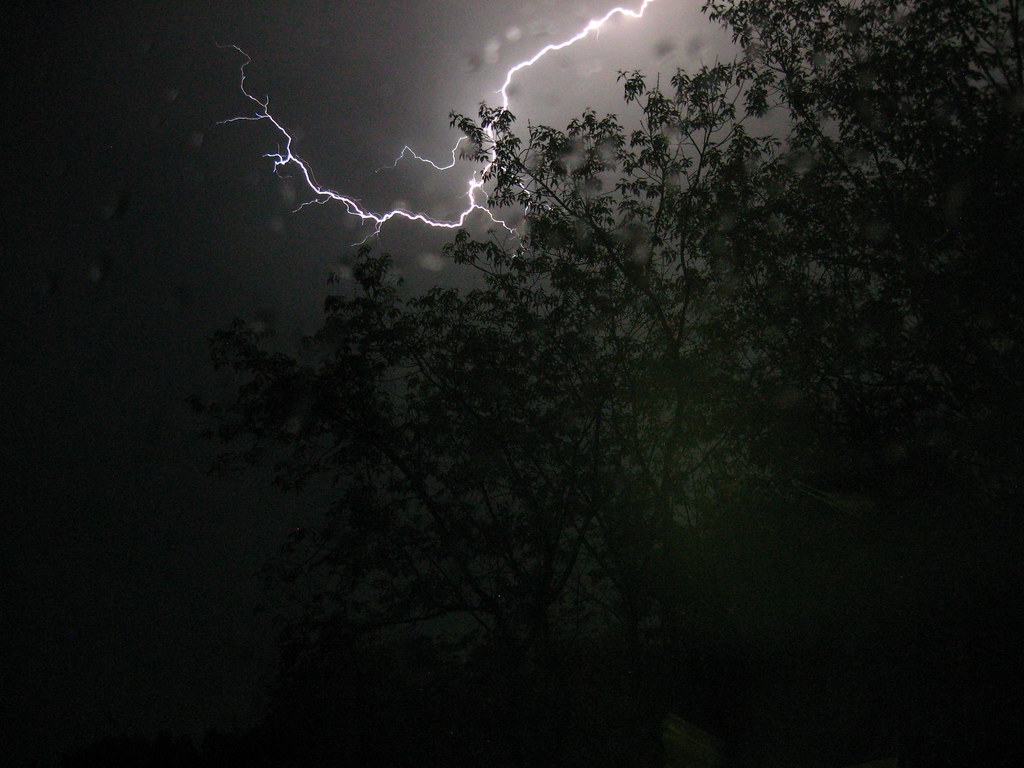 Lightning Flickering out from behind the trees. Shot out m… Flickr