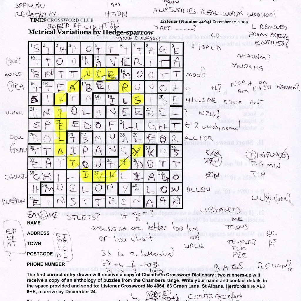 listener4064 My grid for Listener Crossword 4064 Metrical… Flickr