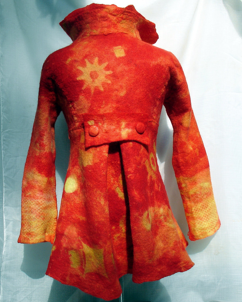 felt jacket Wet felted merino, resist dyed alice Flickr
