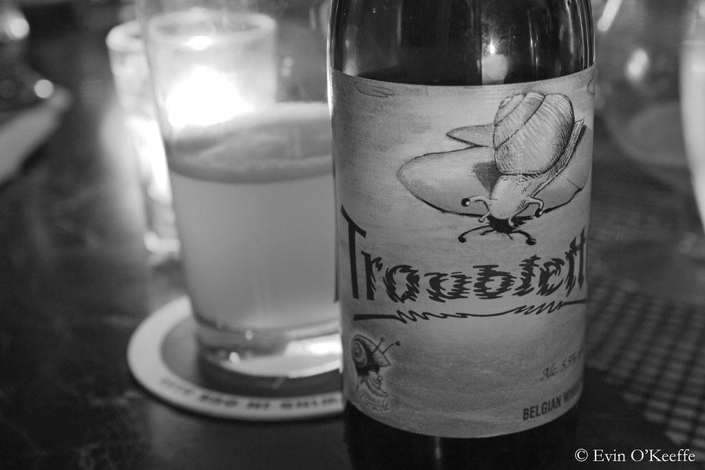 Black & White Beer Bottle Troublett beer at Monk's in Phil… Flickr