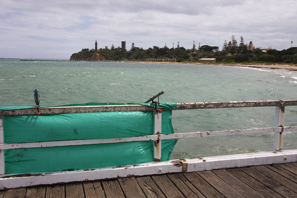 Clamped fishing rods on Queenscliff pier Richard Rodgers Flickr
