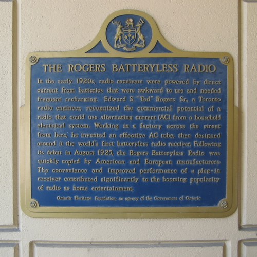 Rogers Batteryless Radio Ontario Heritage Foundation plaqu… Flickr