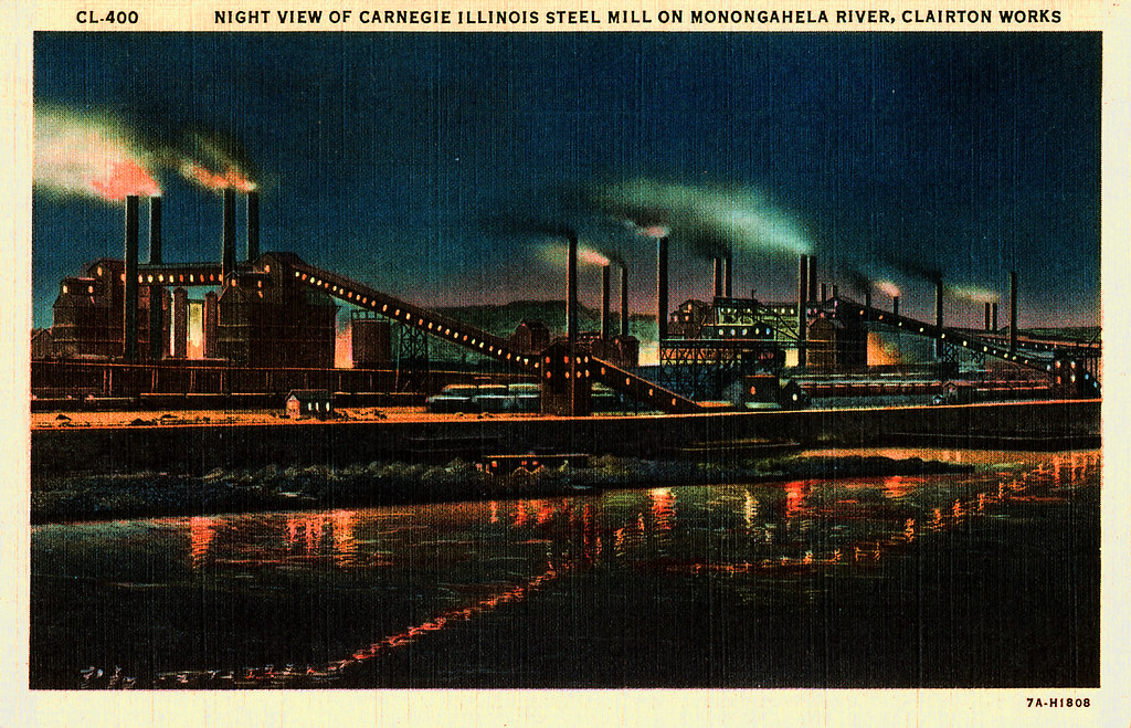 Clairton steel mill Vintage postcard. eliz.avery Flickr
