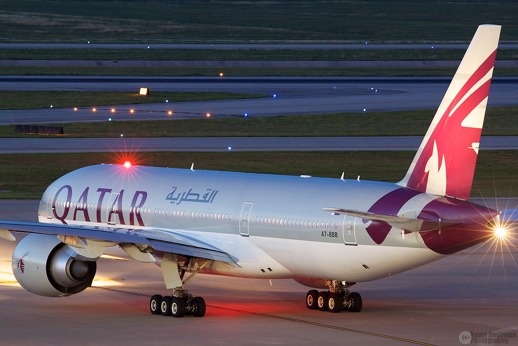 Qatar 777200LR QR 78 to Doha. Kevin Boydston Flickr