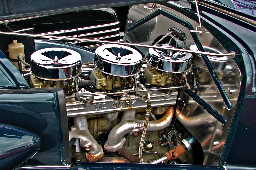 Three carburators South ster, Ohio car show on a 1937 C… Don O