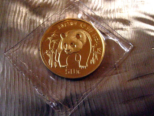 1986 Gold Panda coin 1/2 oz. gold coin from China Mint
