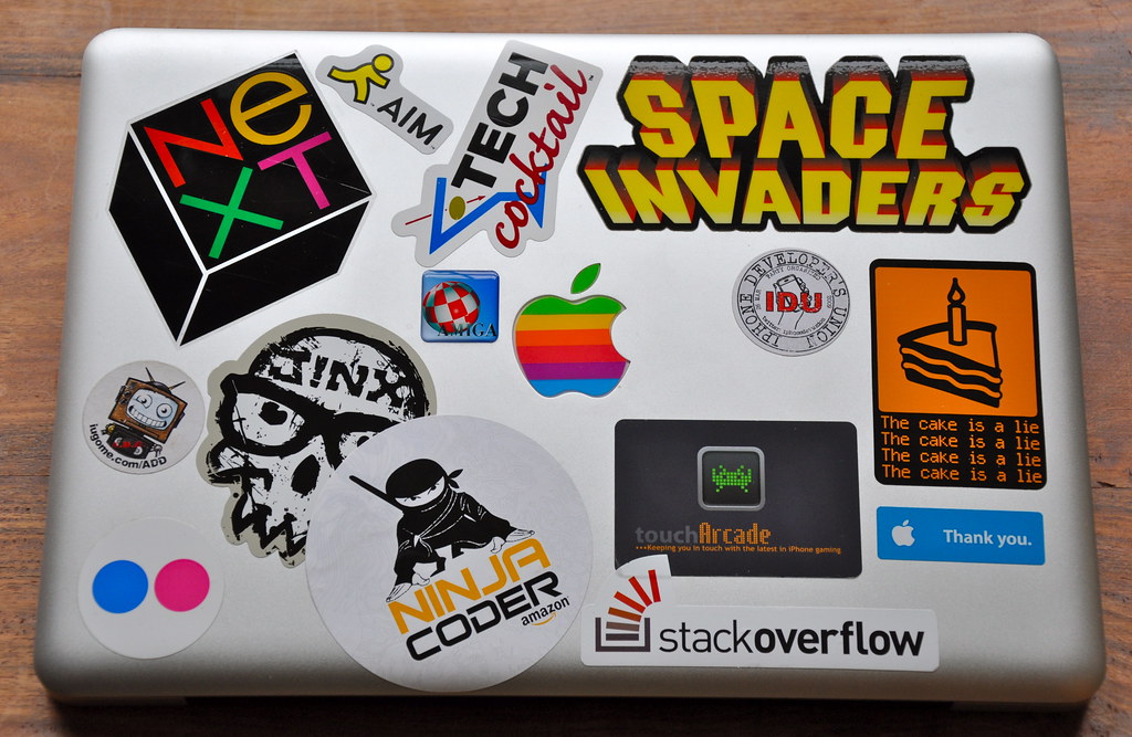 STICKERS! 13" MacBook dual 2.4GHz festooned with stickers Blake