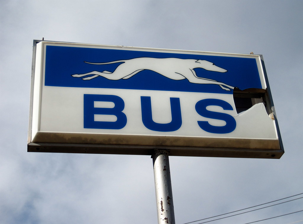 Bus Terminal, Clovis, NM Plastic sign for the Greyhound Bu… Flickr