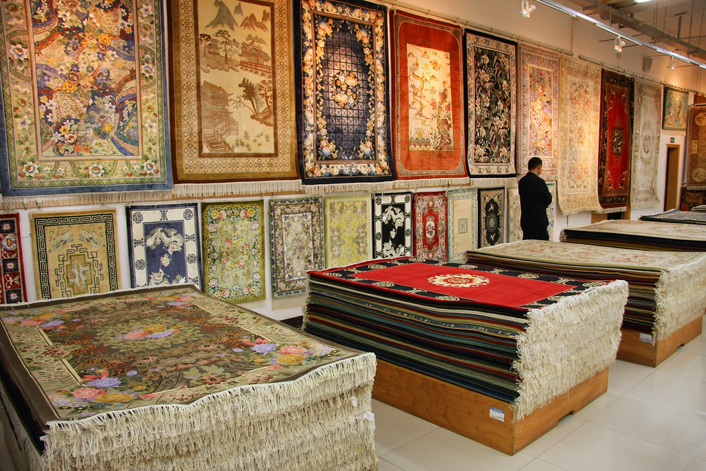 Silk Rugs for Sale China 2 of 3 Silk rugs on display an… Flickr
