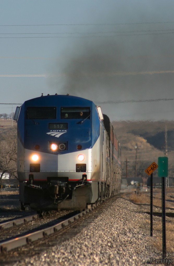 Streamliners Westbound Amtrak Southwest Chief Train 3 at La...