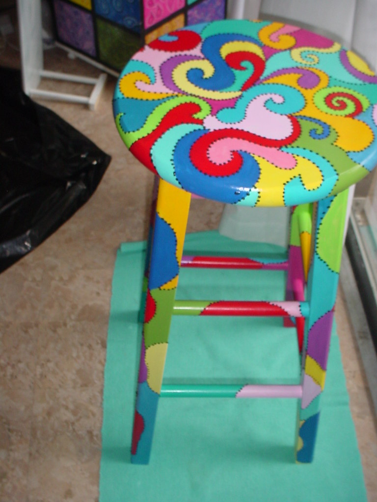 barstool Hand painted funky bar stool fun furniture1 Flickr