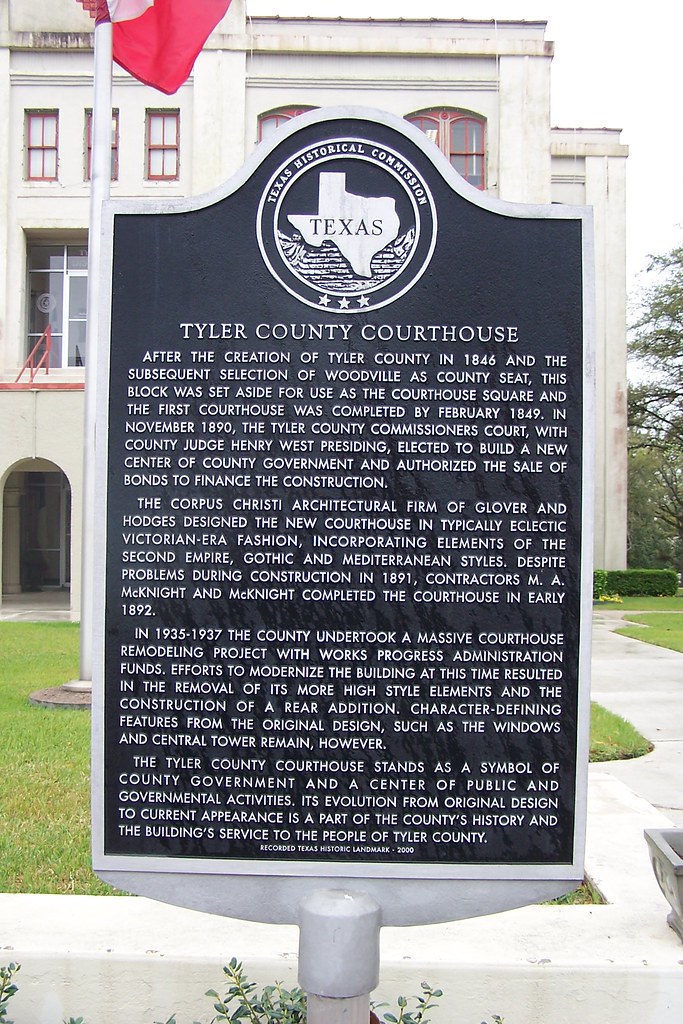 Tyler County Courthouse Historical Marker In front of the … Flickr