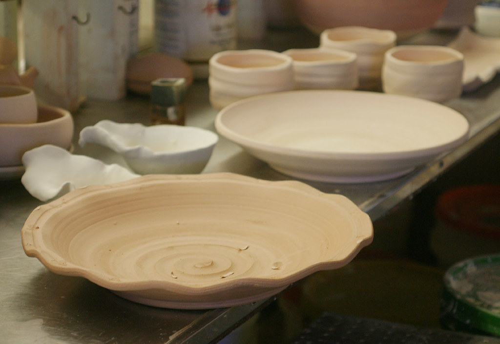 bisqueware ready to be glazed some large platters/plates t… Flickr