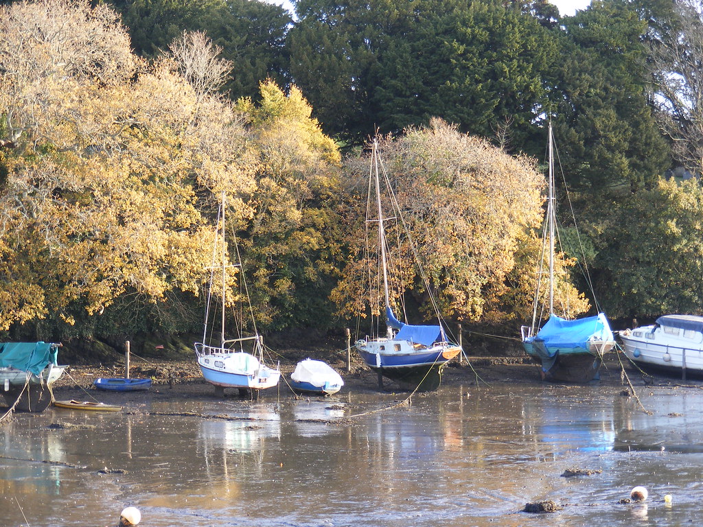 Houseboats on Penryn River. Soft autumn light on the yello… Flickr
