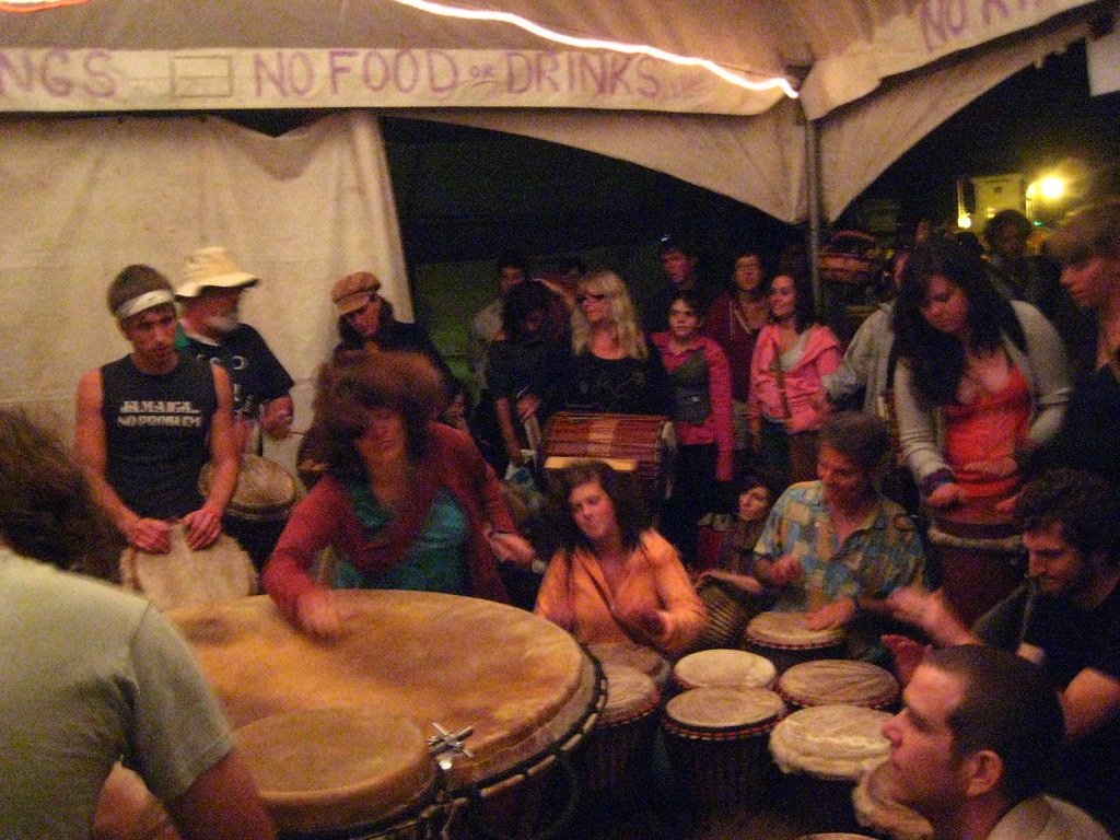 Drum Circle An impromptu drum circle late Friday night. Flare Flickr