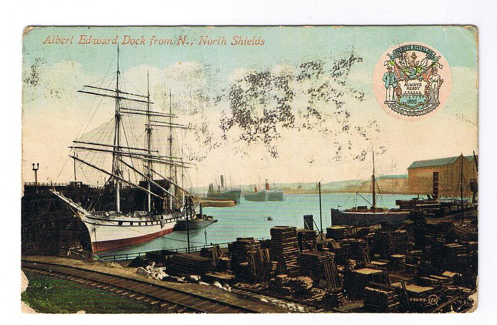 NORTH SHIELDS Albert Edward Dock FISH QUAY in PASTEL COLOUR a photo