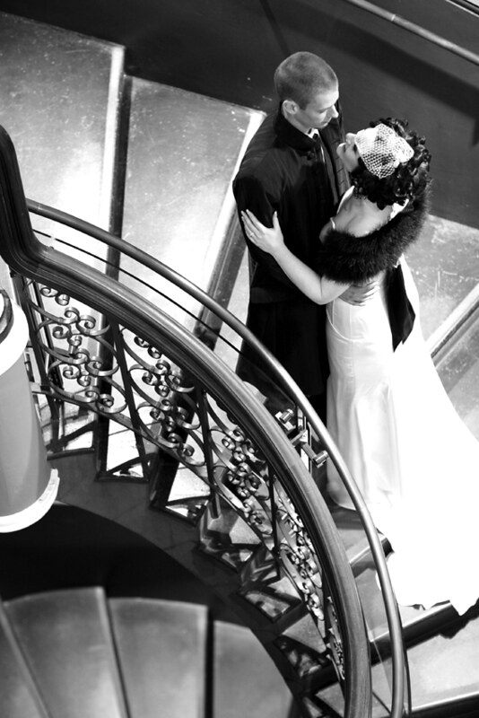 Cass & Liam's Glam, Goth Wedding in Sydney's Queen Victoria Building