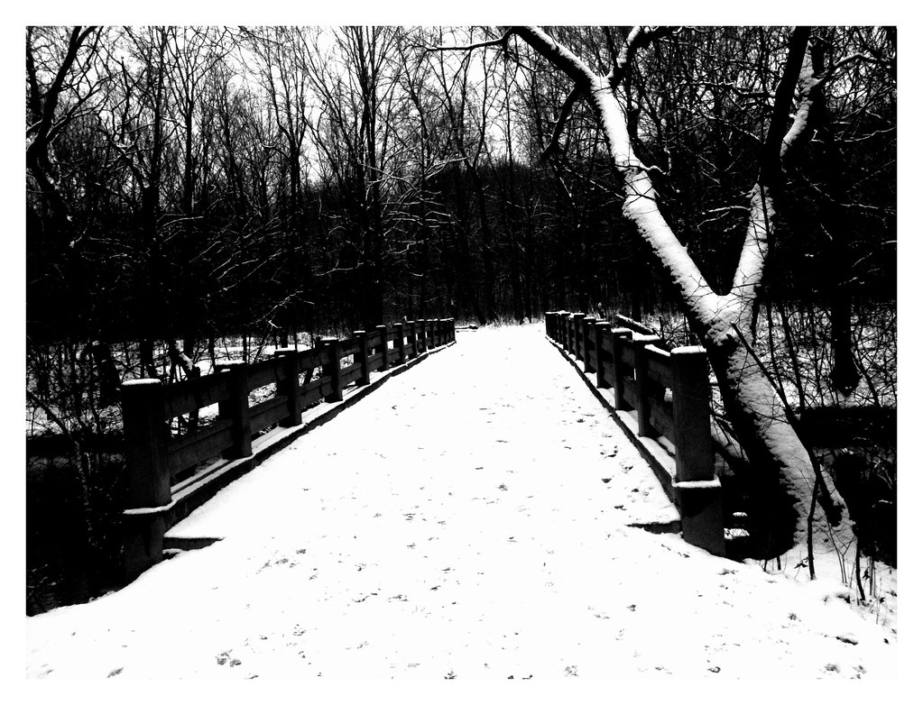 Snow covered bridge in Glenview 700 Harms Road approximate… Flickr