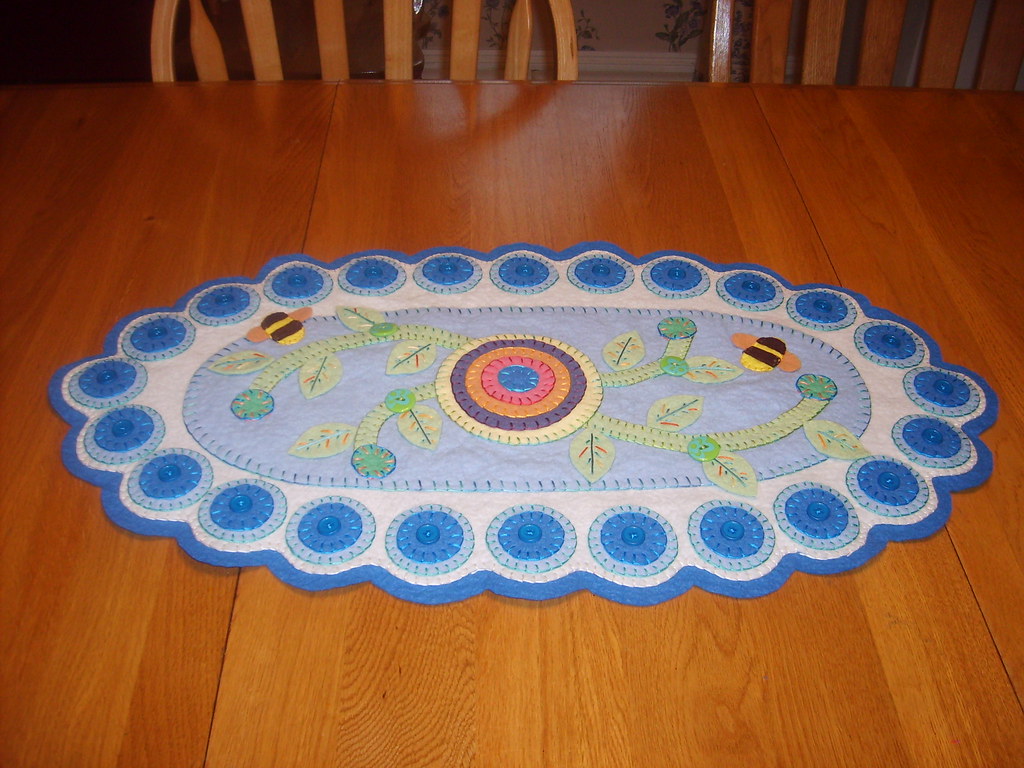 Blue and White Penny Rug Springtime Penny Rug Lisa'sPennies Flickr